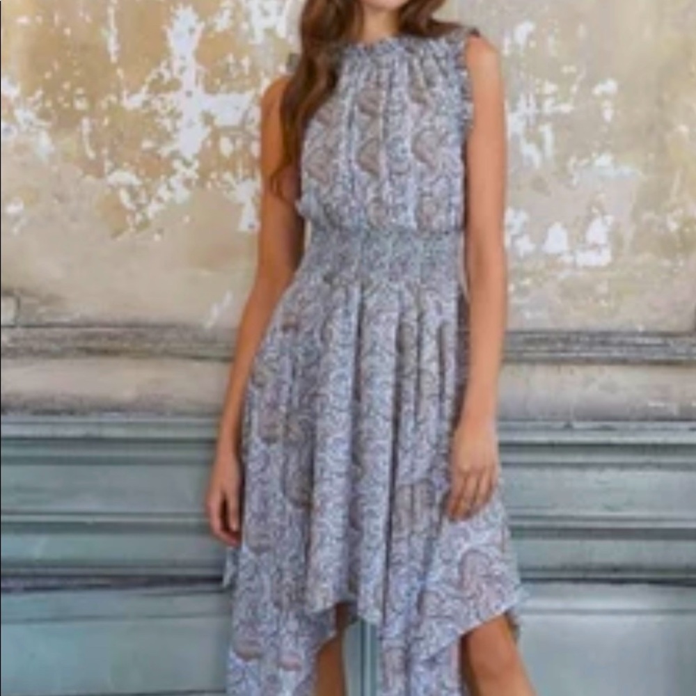 Sen Rick Asymmetrical Hem Dress Light Blue Size S